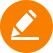 A white pen is sitting on top of an orange circle.