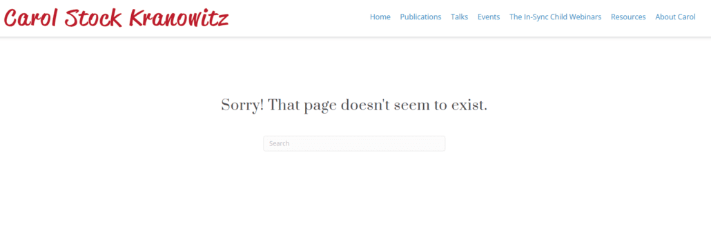 A page with the name of the site is displayed.